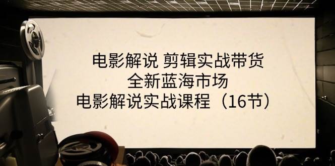 电影解说 剪辑实战带货全新蓝海市场，电影解说实战课程（16节）-西西万能库