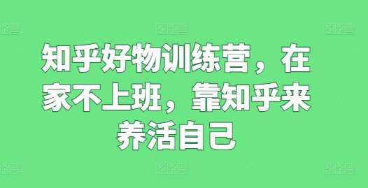 知乎好物训练营，在家不上班，靠知乎来养活自己-西西万能库